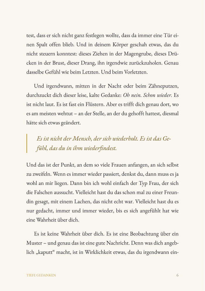 Einblick aus dem Buch: Warum wir die Falschen lieben